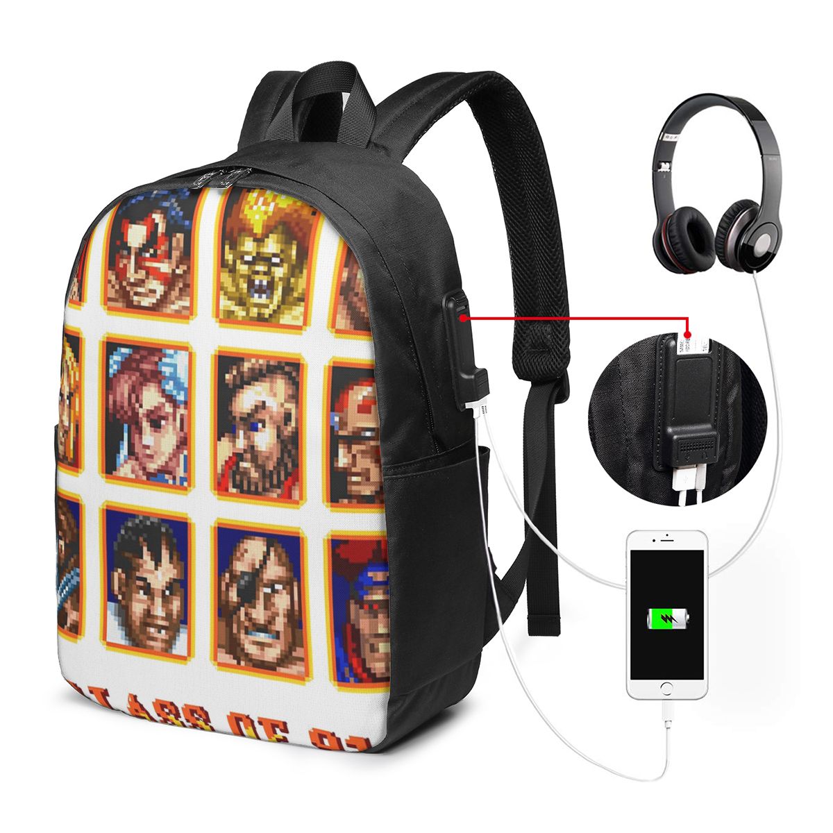 Backpacks - Defeated Portraits Super Street Fighter Backpack