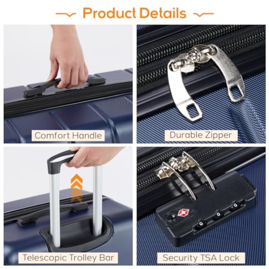 3 Pieces Luggage Set for Trave - Expandable Hard Shell Luggage Set ulasan dan harga