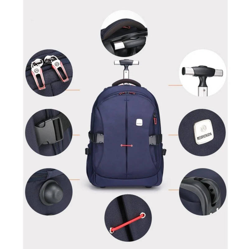 Wheeled Backpack Wheels Travel - Foldable Rolling Luggage Bag ulasan dan harga