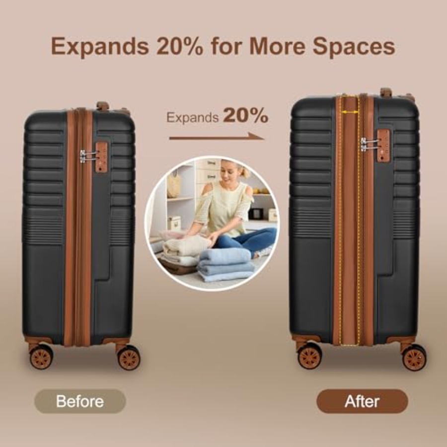 3-Piece Expandable Luggage Set - Expandable Hard Shell Luggage Set ulasan dan harga