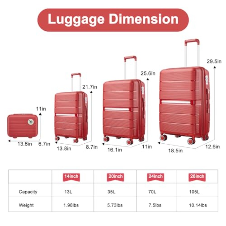 Luggage Sets 4 Pcs Expandable  - Expandable Hard Shell Luggage Set ulasan dan harga