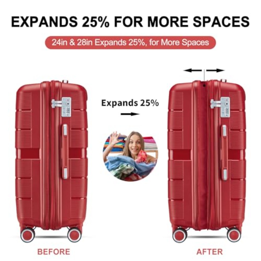 Luggage Sets 4 Pcs Expandable  - Expandable Hard Shell Luggage Set ulasan dan harga