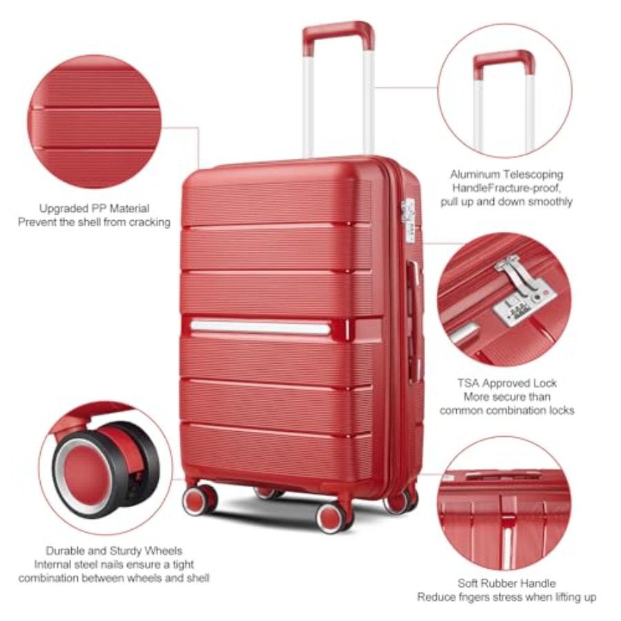 Luggage Sets 4 Pcs Expandable  - Expandable Hard Shell Luggage Set ulasan dan harga