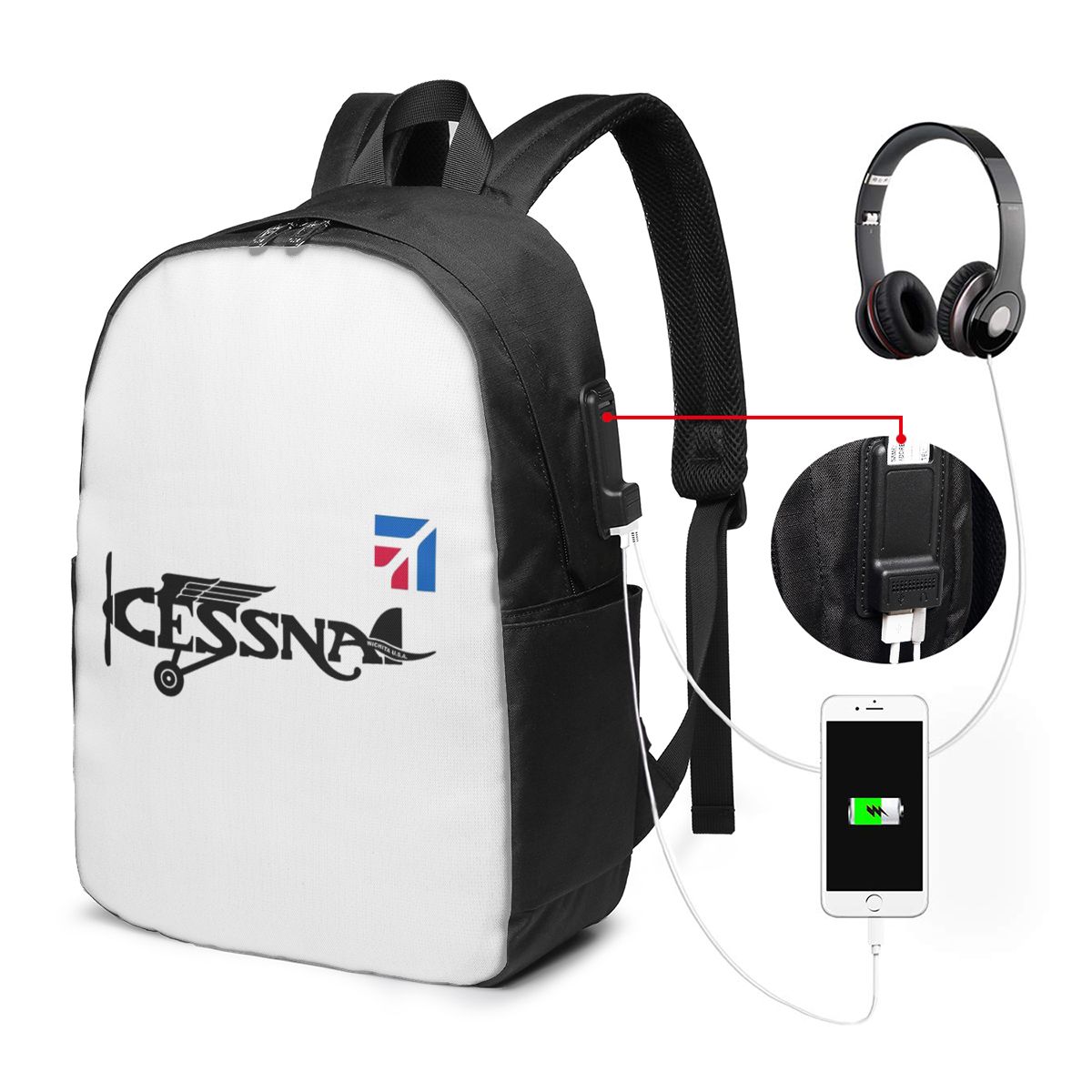 Cessna Logo Backpack Travel No - Backpacks ulasan dan harga