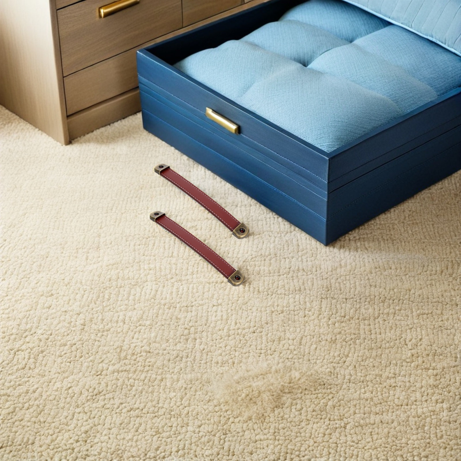 2Pcs Retro PU Cabinet Pull Han - Retro Vintage Trunk Suitcase ulasan dan harga