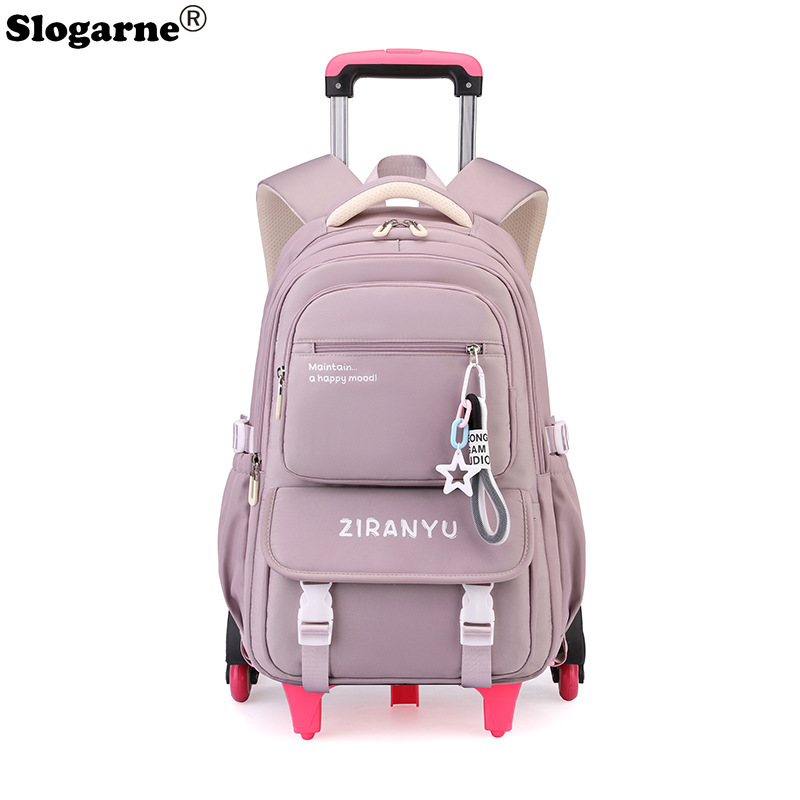 Students Trolley Backpack Kids - Foldable Rolling Luggage Bag ulasan dan harga