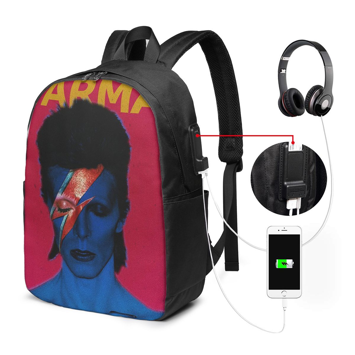 Davids Bowied Backpack Travel  - Backpacks ulasan dan harga