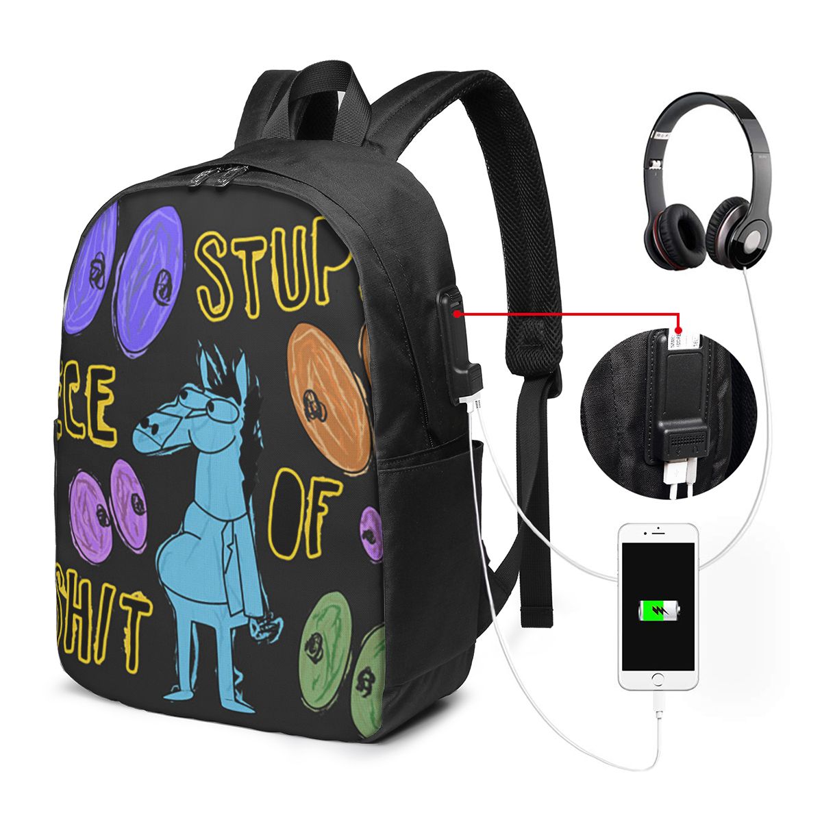 Cartoon Bojack Horseman Stupid - Backpacks ulasan dan harga